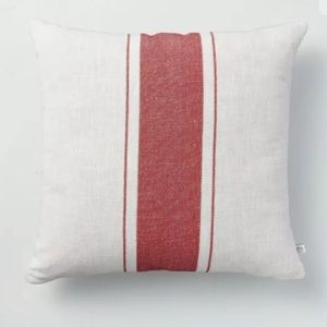 2!!!! HEARTH & HAND NEW bold center stripe throw pillow -red -18x18
